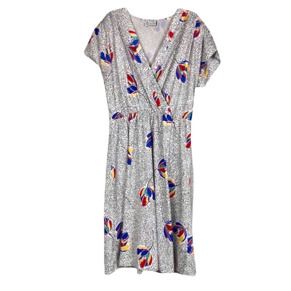 Vintage Chapter Two Crossover Front Multicolored Dress